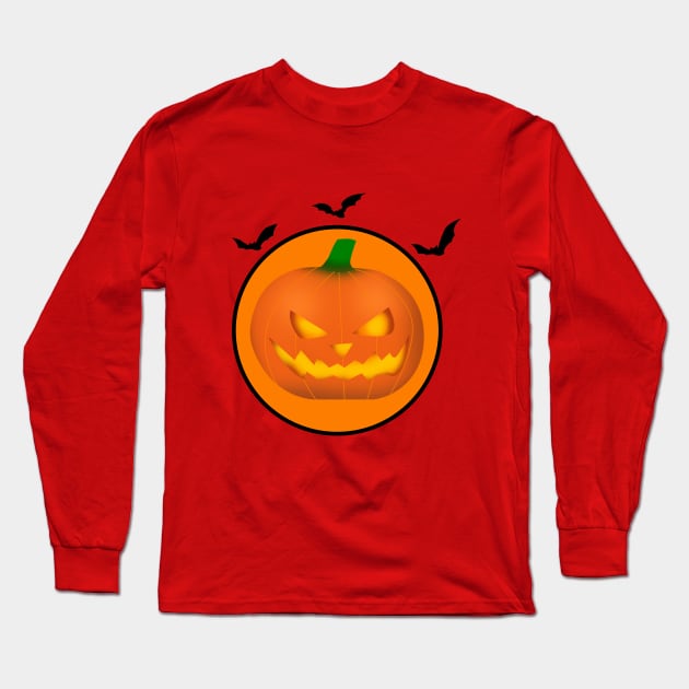 Halloween Pumpkin Long Sleeve T-Shirt by peekxel